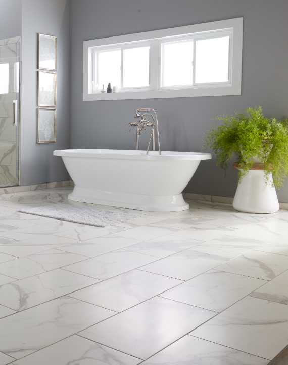 Installed tile flooring in home